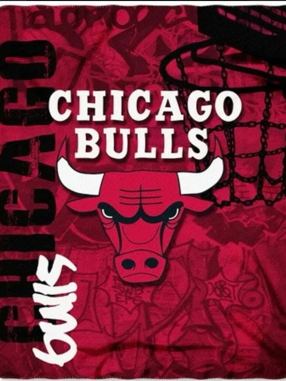 Chicago Bulls Red Graphic Throw Blanket